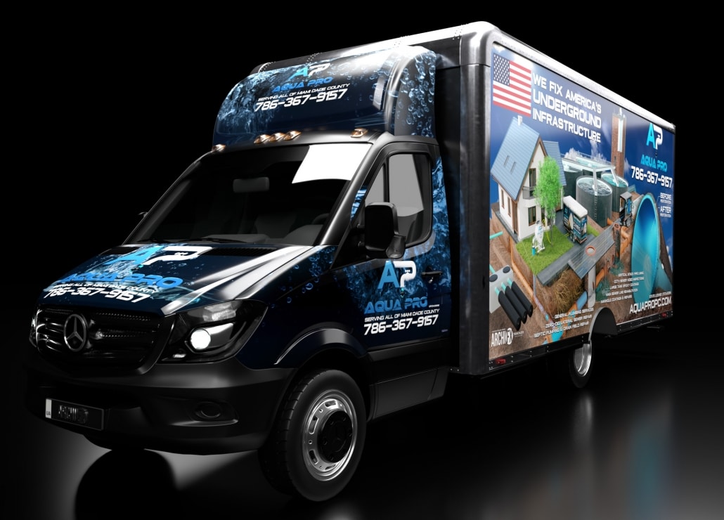 Aqua Pro Plumbing Miami Pipelining Truck